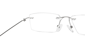 Silver Rectangle Rimless Unisex Eyeglasses by Vincent Chase-142697