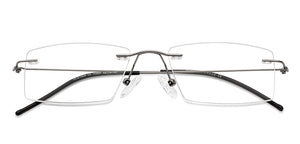 Silver Rectangle Rimless Unisex Eyeglasses by Vincent Chase-142697