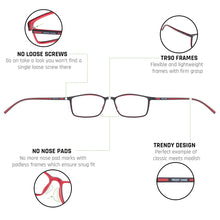 Load image into Gallery viewer, Black Rectangle Full Rim Unisex Eyeglasses by Lenskart Air Online-124829