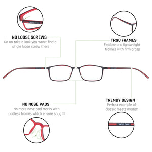 Black Rectangle Full Rim Unisex Eyeglasses by Lenskart Air Online-124829