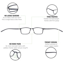 Load image into Gallery viewer, Black Rectangle Full Rim Unisex Eyeglasses by Lenskart Air Online-124830