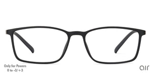 Black Rectangle Full Rim Unisex Eyeglasses by Lenskart Air Online-124830