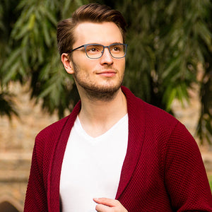 Blue Rectangle Full Rim Unisex Eyeglasses by Vincent Chase Online-124852