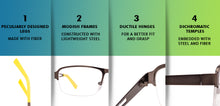 Load image into Gallery viewer, Gunmetal Rectangle Half Rim Unisex Eyeglasses by Vincent Chase VC-124873