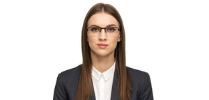 Gunmetal Rectangle Half Rim Unisex Eyeglasses by Vincent Chase VC-124873
