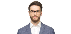 Gunmetal Rectangle Half Rim Unisex Eyeglasses by Vincent Chase VC-124873