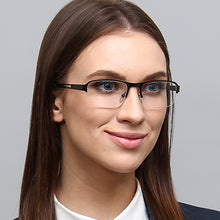 Load image into Gallery viewer, Gunmetal Rectangle Half Rim Unisex Eyeglasses by Vincent Chase VC-124873