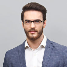 Load image into Gallery viewer, Gunmetal Rectangle Half Rim Unisex Eyeglasses by Vincent Chase VC-124873