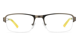Gunmetal Rectangle Half Rim Unisex Eyeglasses by Vincent Chase VC-124873