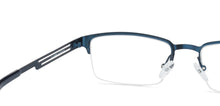 Load image into Gallery viewer, Blue Rectangle Half Rim Unisex Eyeglasses by Vincent Chase VC-124878