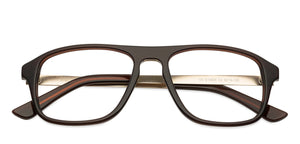Brown Rectangle Full Rim Unisex Eyeglasses by Vincent Chase Online-124890
