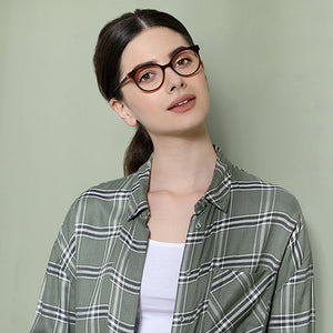 Brown Cat Eye Full Rim Women Eyeglasses by Vincent Chase VC-126077