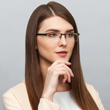 Load image into Gallery viewer, Black Rectangle Half Rim Unisex Eyeglasses by Lenskart Air Online-126340