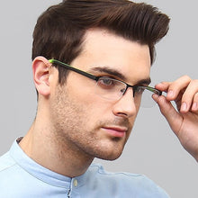 Load image into Gallery viewer, Black Rectangle Half Rim Unisex Eyeglasses by Lenskart Air Online-126340