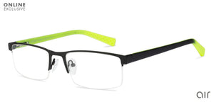 Black Rectangle Half Rim Unisex Eyeglasses by Lenskart Air Online-126340