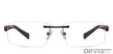 Load image into Gallery viewer, Brown Rectangle Rimless Unisex Eyeglasses by Lenskart Air Online-126343