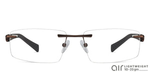 Brown Rectangle Rimless Unisex Eyeglasses by Lenskart Air Online-126343