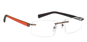 Brown Rectangle Rimless Unisex Eyeglasses by Lenskart Air Online-126343