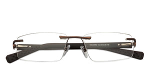 Brown Rectangle Rimless Unisex Eyeglasses by Lenskart Air Online-126343
