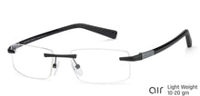 Load image into Gallery viewer, Black Rectangle Rimless Unisex Eyeglasses by Lenskart Air Online-126348