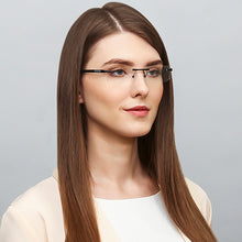 Load image into Gallery viewer, Black Rectangle Rimless Unisex Eyeglasses by Lenskart Air Online-126348