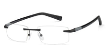 Load image into Gallery viewer, Black Rectangle Rimless Unisex Eyeglasses by Lenskart Air Online-126348