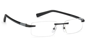 Black Rectangle Rimless Unisex Eyeglasses by Lenskart Air Online-126348