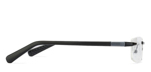 Black Rectangle Rimless Unisex Eyeglasses by Lenskart Air Online-126348