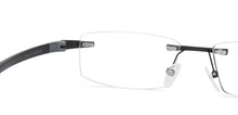 Load image into Gallery viewer, Black Rectangle Rimless Unisex Eyeglasses by Lenskart Air Online-126348