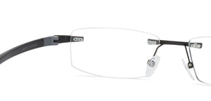 Black Rectangle Rimless Unisex Eyeglasses by Lenskart Air Online-126348