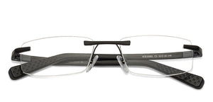 Black Rectangle Rimless Unisex Eyeglasses by Lenskart Air Online-126348