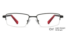 Load image into Gallery viewer, Black Rectangle Half Rim Unisex Eyeglasses by Lenskart Air Online-126361