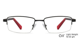 Black Rectangle Half Rim Unisex Eyeglasses by Lenskart Air Online-126361