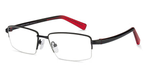 Black Rectangle Half Rim Unisex Eyeglasses by Lenskart Air Online-126361