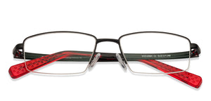 Black Rectangle Half Rim Unisex Eyeglasses by Lenskart Air Online-126361