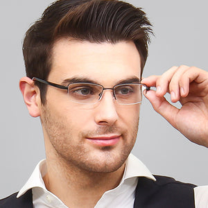 Black Rectangle Half Rim Unisex Eyeglasses by Lenskart Air Online-126361