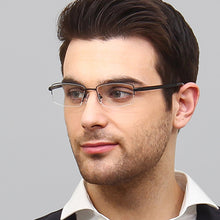 Load image into Gallery viewer, Black Rectangle Half Rim Unisex Eyeglasses by Lenskart Air Online-126361
