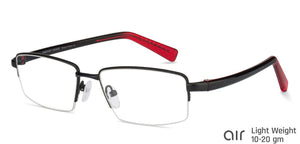 Black Rectangle Half Rim Unisex Eyeglasses by Lenskart Air Online-126361