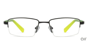 Black Rectangle Half Rim Unisex Eyeglasses by Lenskart Air Online-126365