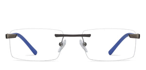Gunmetal Rectangle Rimless Unisex Eyeglasses by Vincent Chase VC-126367