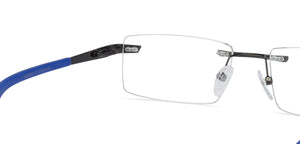 Gunmetal Rectangle Rimless Unisex Eyeglasses by Vincent Chase VC-126367