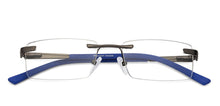 Load image into Gallery viewer, Gunmetal Rectangle Rimless Unisex Eyeglasses by Vincent Chase VC-126367