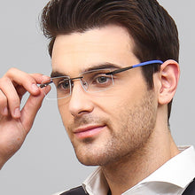 Load image into Gallery viewer, Gunmetal Rectangle Rimless Unisex Eyeglasses by Vincent Chase VC-126367