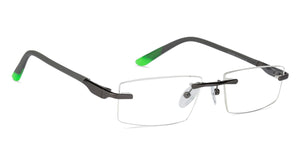 Grey Rectangle Rimless Unisex Eyeglasses by Lenskart Air Online-126375