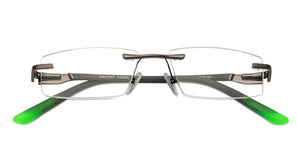Grey Rectangle Rimless Unisex Eyeglasses by Lenskart Air Online-126375