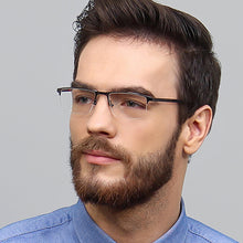 Load image into Gallery viewer, Gunmetal Rectangle Half Rim Unisex Eyeglasses by Vincent Chase Online-126397
