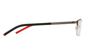 Gunmetal Rectangle Half Rim Unisex Eyeglasses by Vincent Chase Online-126397