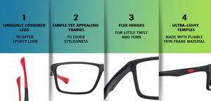 Black Rectangle Full Rim Unisex Eyeglasses by Lenskart Air Online-126428