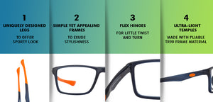 Blue Rectangle Full Rim Unisex Eyeglasses by Lenskart Air Online-126430