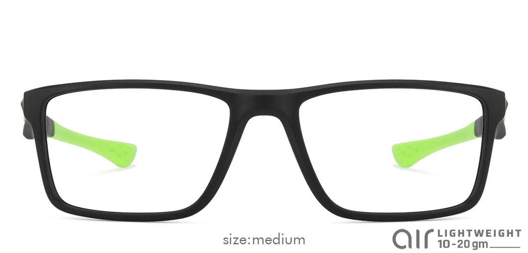 Black Rectangle Full Rim Unisex Eyeglasses by Lenskart Air Online-126431